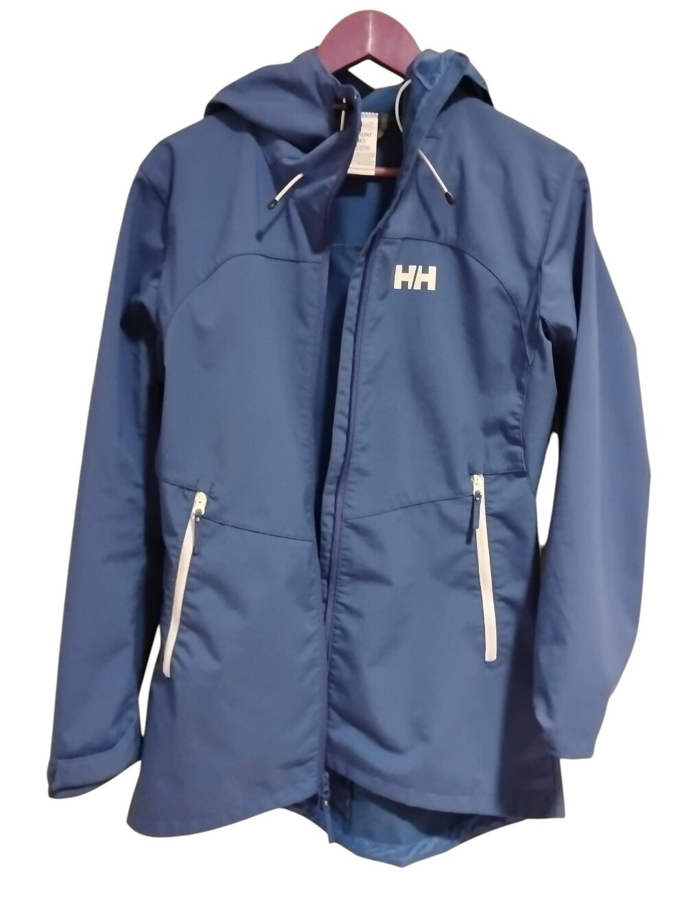 Helly Hansen Blue Hooded Technical Shell with White Accents